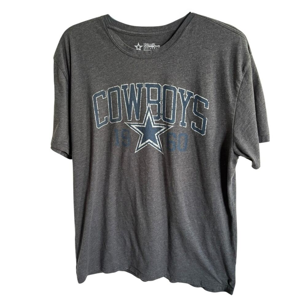 NFL Gray Cowboys Short Sleeve Tee Men's 2XL Charcoal